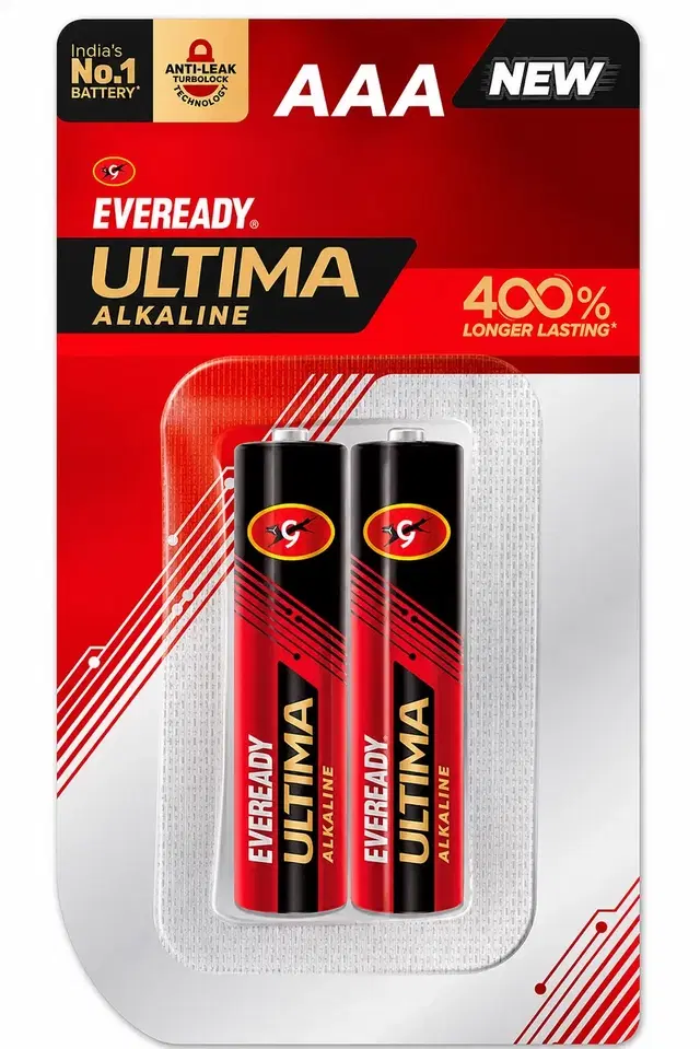 Eveready Ultima | 400% Longer Lasting | Alkaline Aaa Battery [Pack Of 2]
