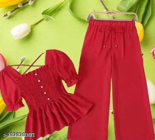 Stylish Jumpsuit for Girls (Red, 15-16 Years)