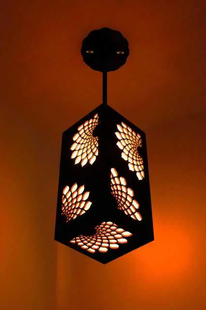 Willson Wooden Hanging Ceiling Light Lamp For Home & Office Decoration, Brown, 25.5 x 12 x 12 CM, NF-010