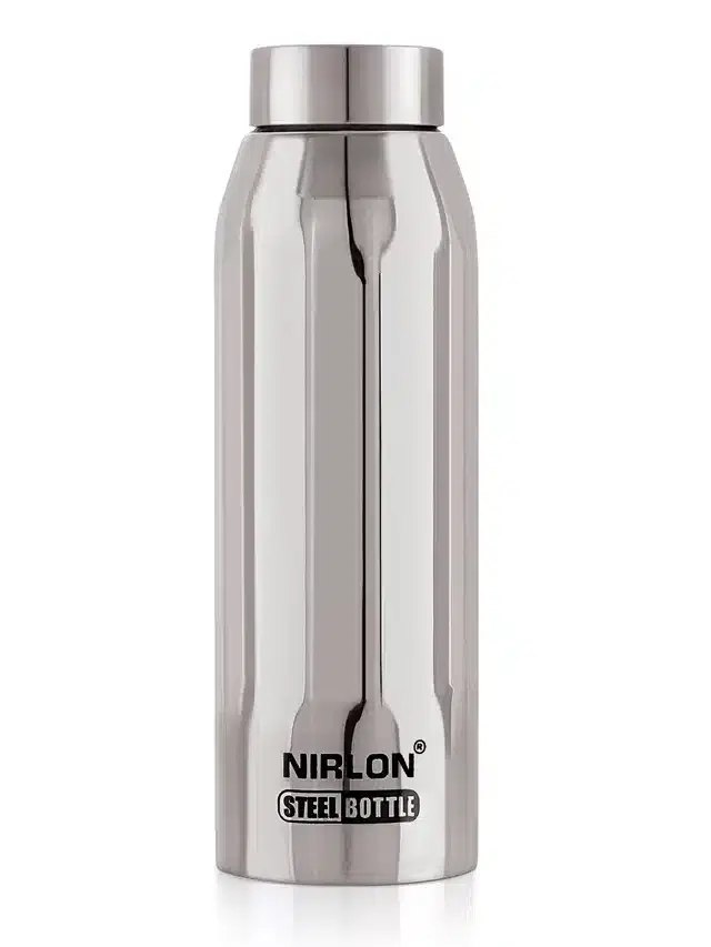 Nirlon Stainless Steel Single Wall Water Bottle, Silver, 1000 ml