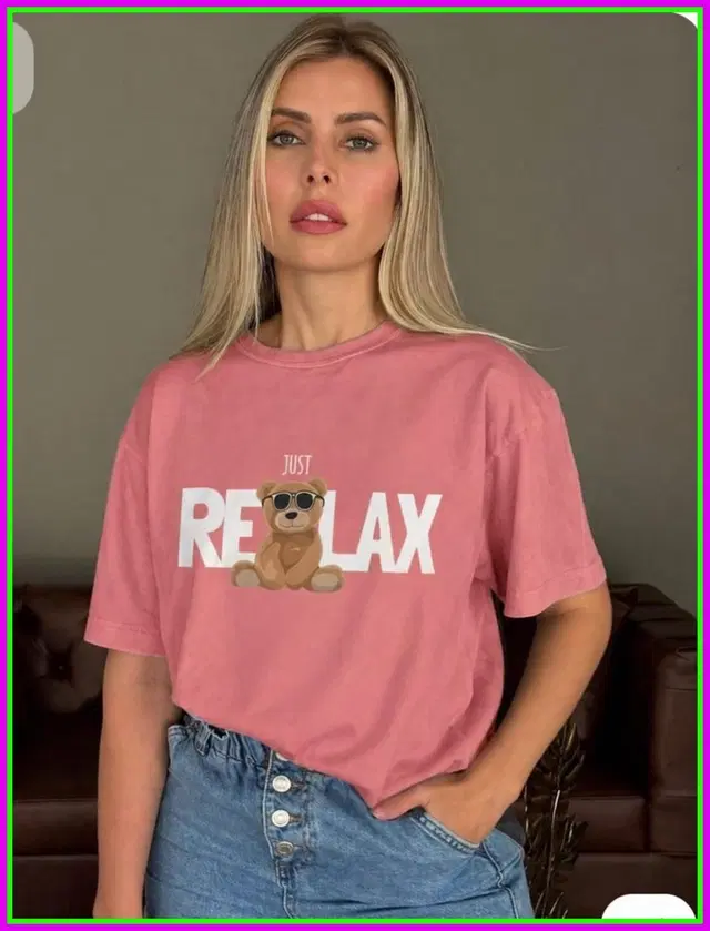 Oversized Cotton Blend T-shirts for Women (Peach, XXS)