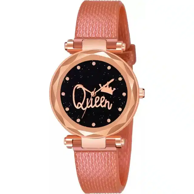 Analog Watch for Women & Girls (Orange)