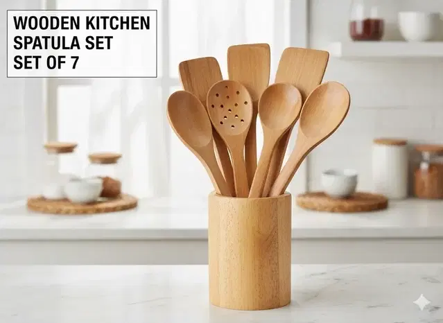 Wooden kitchen Spatula Set of 7