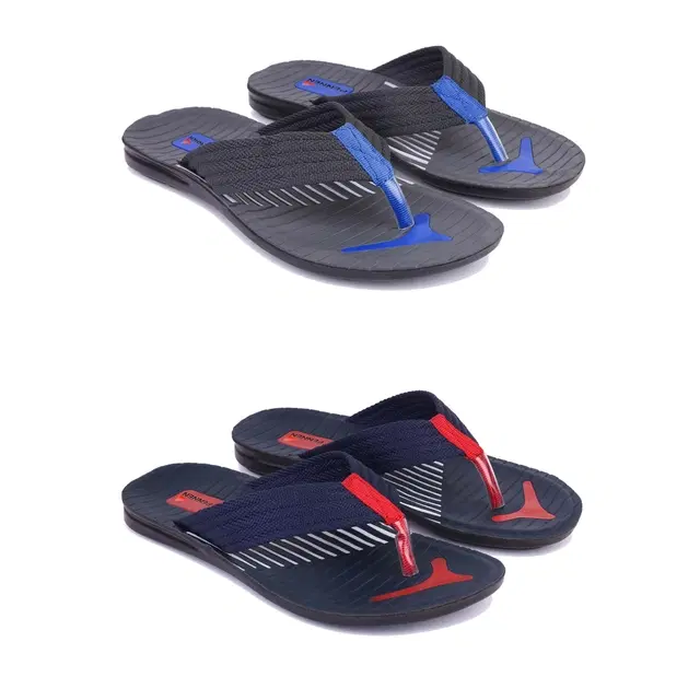 Combo of Flipflops for Men, Set of 2 (Multicolor, 8)