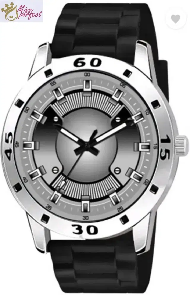 Analog Display Watch for Men (Grey, Free Size)