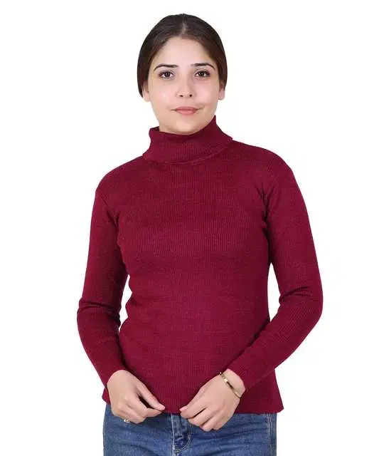 Women's Full Sleeves Sweater (Purple, XL) (M391)