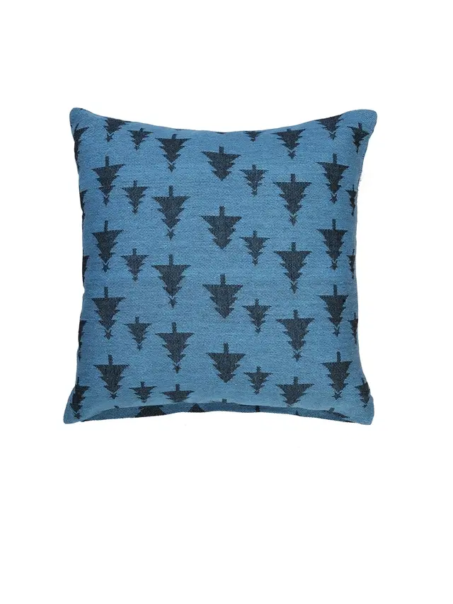 Cotton Cushion Cover, Blue, 16x16 inches