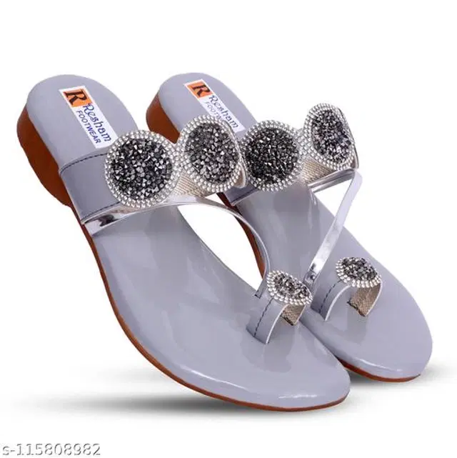 Flats for Women (Grey, 8)