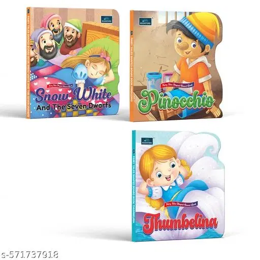 Fairy Tale Shaped Board Book | Pinocchio, Snow White and the Seven Dwarfs, and Thumbelina | for kids | classic story books | (Set of 3)