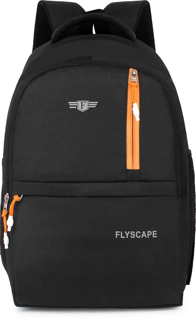 Polyester Laptop Backpack for Men & Women, Black, 26 L