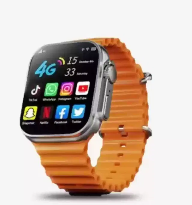 Silicone T800 Ultra Smartwatch for Men & Women, Orange