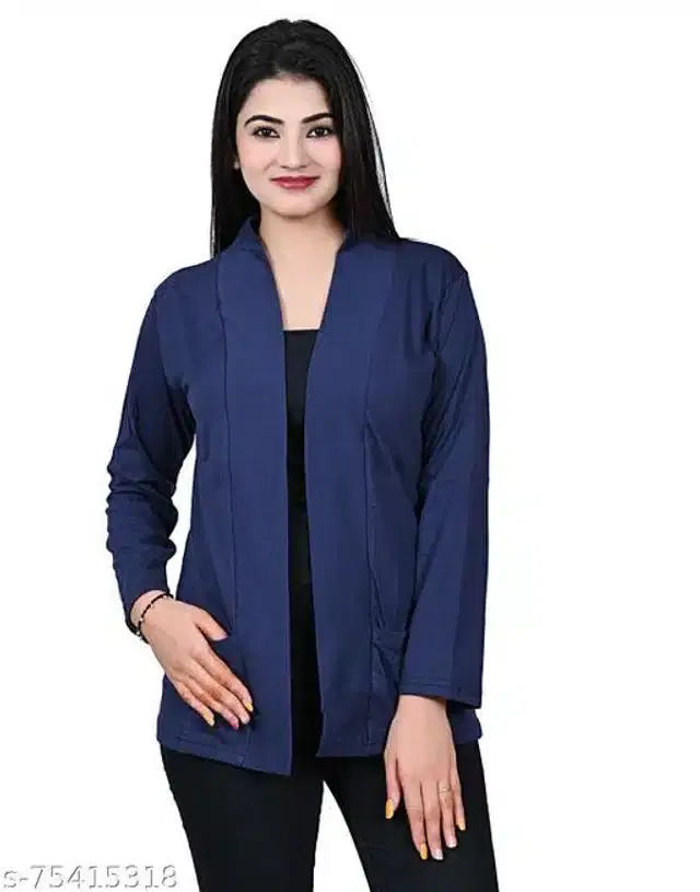 Shrugs For Women (Navy Blue, XL)