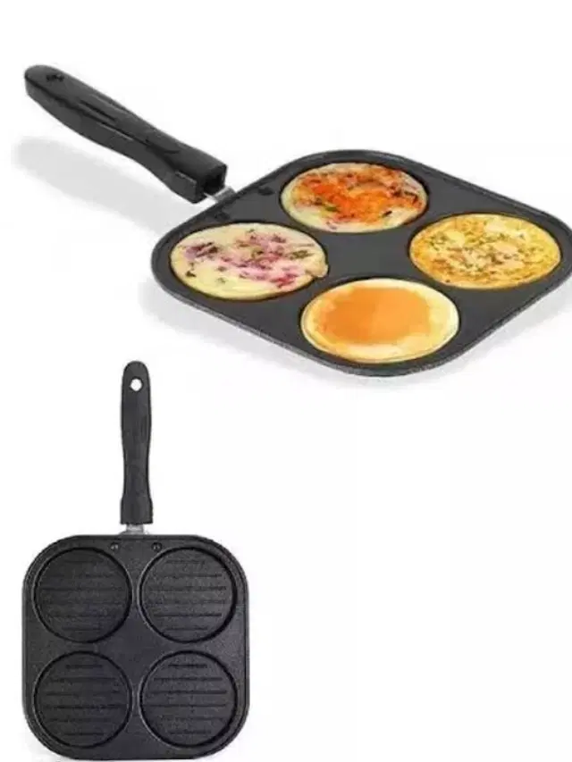 Aluminium 4 Section Appam Maker, Black