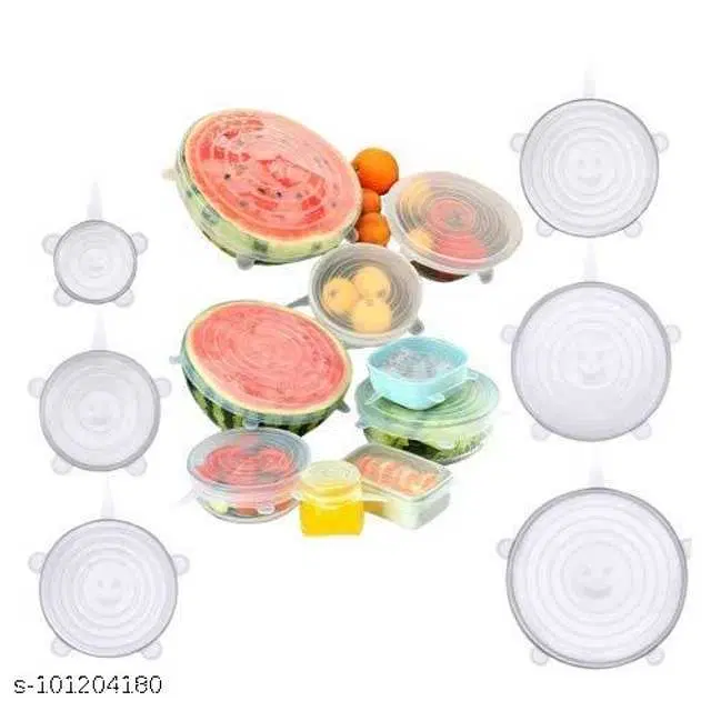 Sterling Bazaar Silicone Food Sealing Clips & Lids Covers, Pack Of 6, St-002