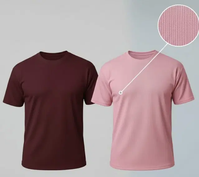 Polyester Round Neck T-shirt for Men, Multicolour, Pack of 2 (L)