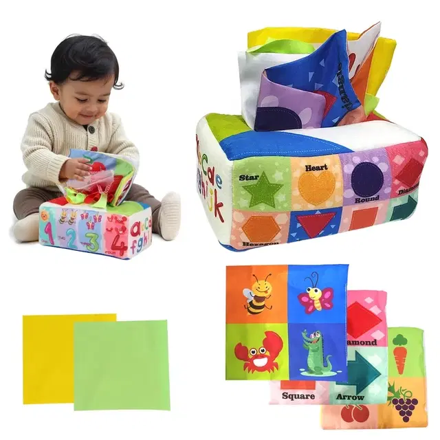Kidology Pull-Out Sensory Tissue Box Toy for Babies 6–12 Months