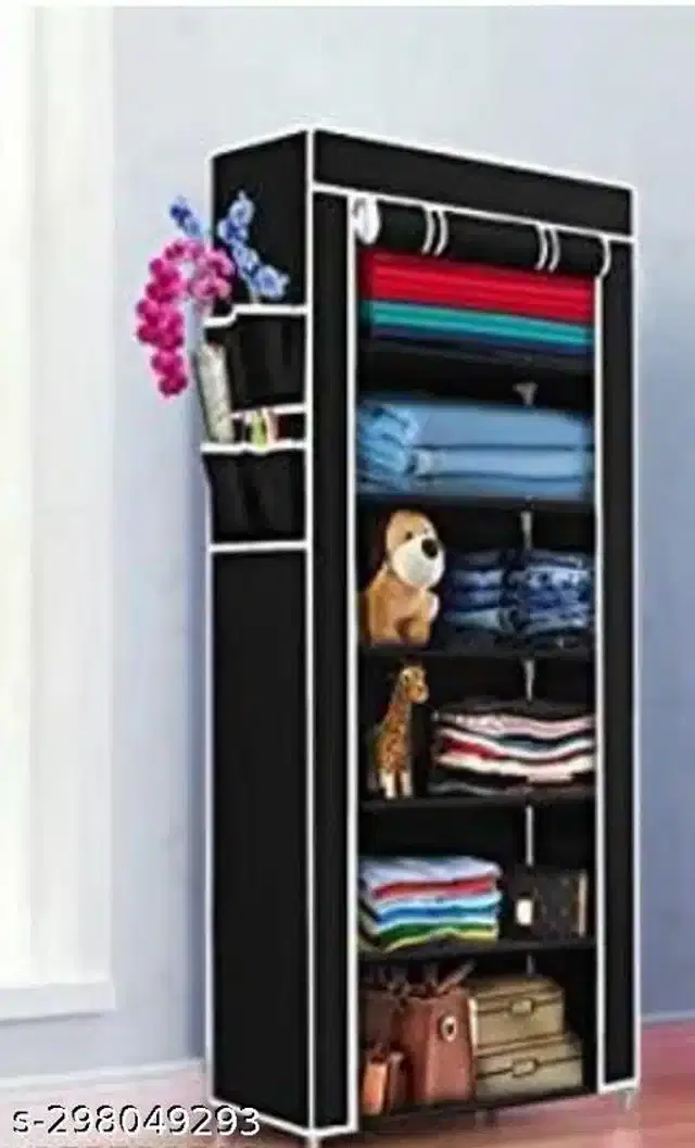 6 Layer Plastic Collapsible Shoe Racks, Black