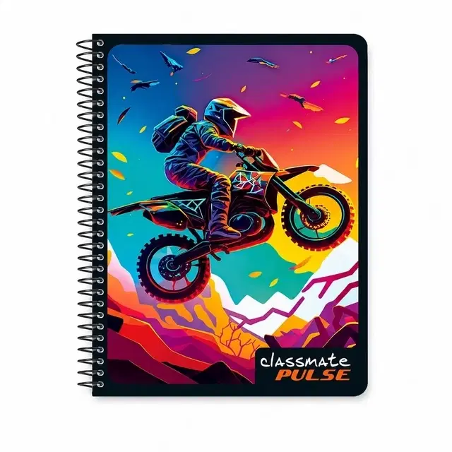Classmate Pulse Single Subject Unruled Notebook, 24 X 18 Cm, Spiral Soft Cover, 200 Pages, Pack Of 1