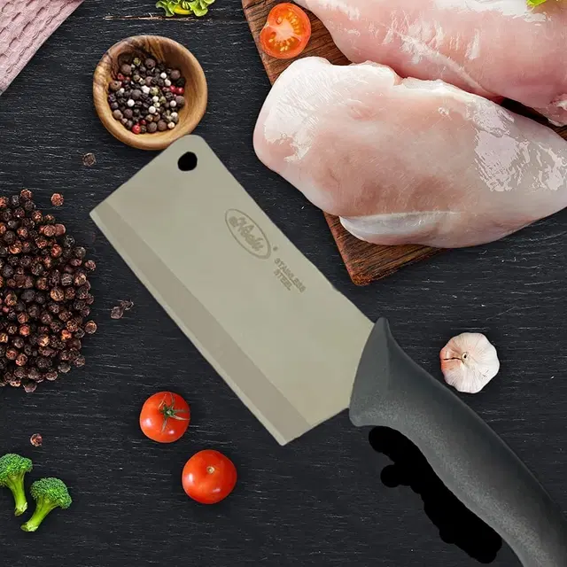 Stainless Steel Vegetable & Meat Cleaver Chopping Knife for Kitchen, Multicolor, 11 inches
