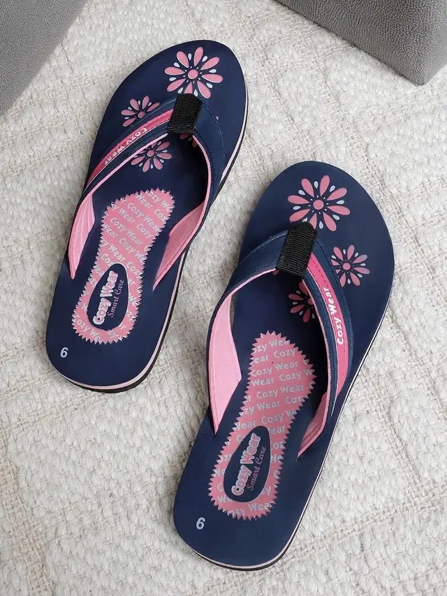 Cozy Wear Slippers For Women, Blue & Pink (8)