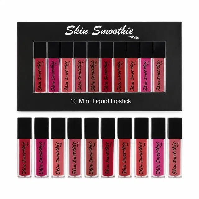 Skin Smoothie Waterproof Mini Liquid Lipstick Kit [Pack of 10]