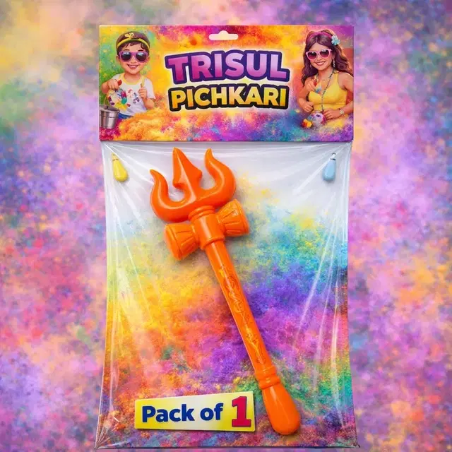 Small Trishul Big Pichkari (Pack of 1) Multicolor