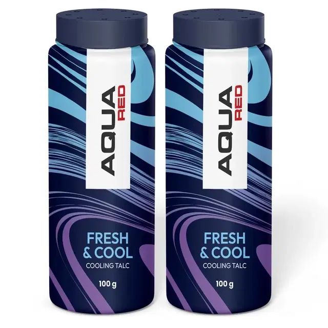 Aqua Red Fresh & Cool Cooling Talc 100 g (Pack Of 2)