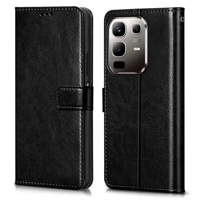 Artificial Leather Mobile Flip Cover for Infinix Note 50x 5G+ (6.67) (Black)