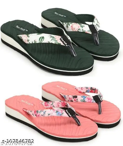 EVA Flip-flops for Women (Multicolor, 8) Pack of 2