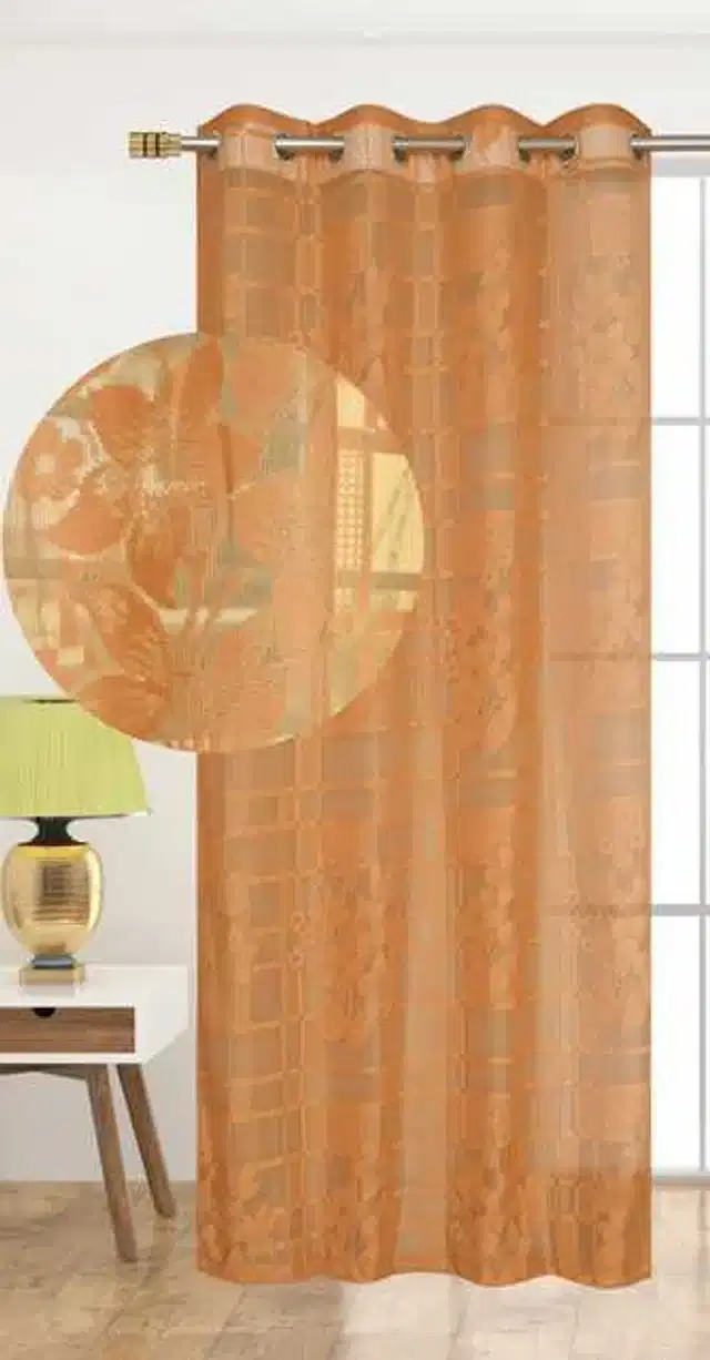 Window Curtain, Brown, 4X5 Feet