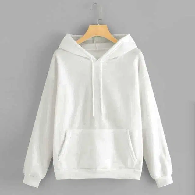 Stylish Wool Men Solid Sweatshirt (White, S) (ITF-8)