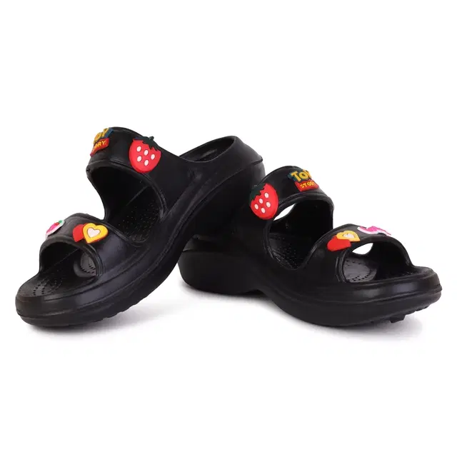 Sliders for Women (Black, 5)
