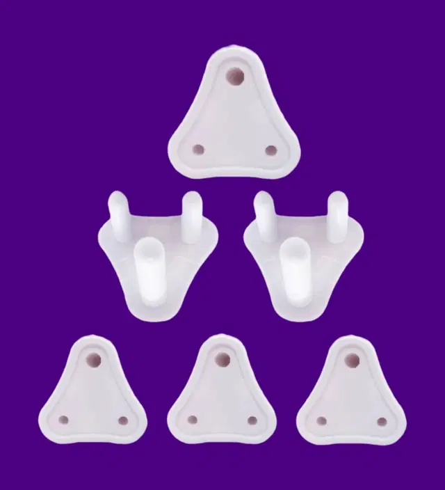 Child Safety Electric Socket Plug Guards, White, Pack of 6