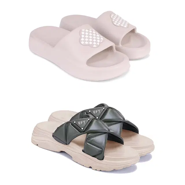 Combo of Sliders for Women, Set of 2 (Multicolor, 5)