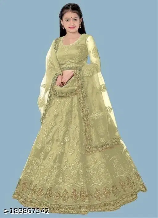 Lehenga Choli for Women (Green, 4-5 Years)