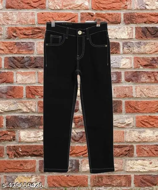 Denim Jeans for Girls (Black, 5-6 Years)