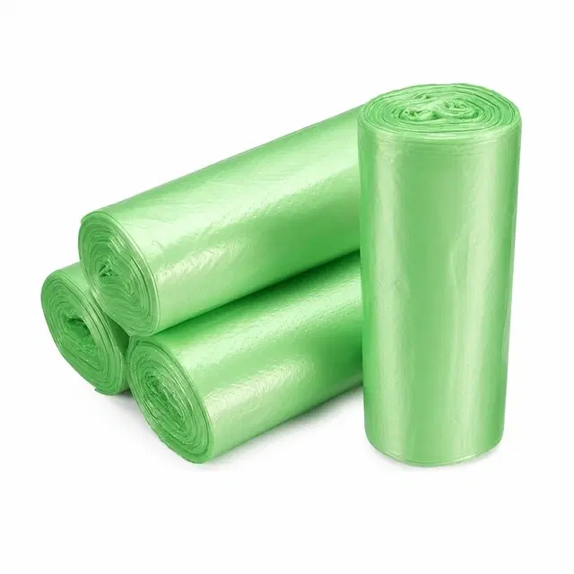 Biodegradable Garbage Bags for Dustbin, Green, Medium [19 x 21 Inches], [30 Pcs x 4 Rolls]