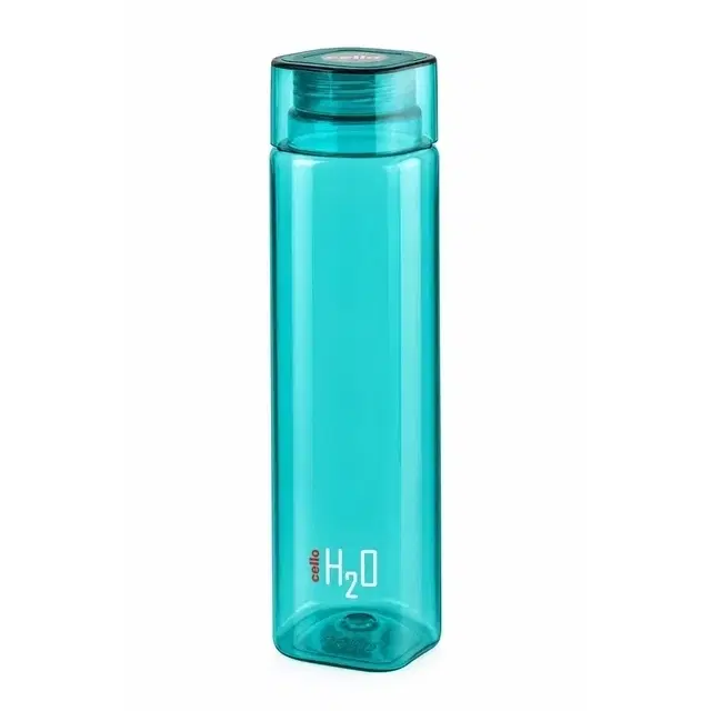 Cello H2o Squaremate Bottle, 1000 ml, Green | BPA-Free & Food-Grade | Leak-Proof Cap