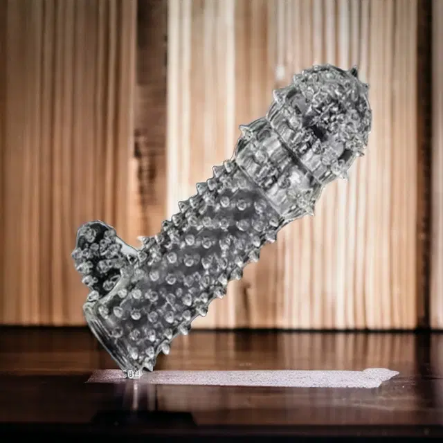 A R Silicone Crystal Dotted Condom for Men, Transparent