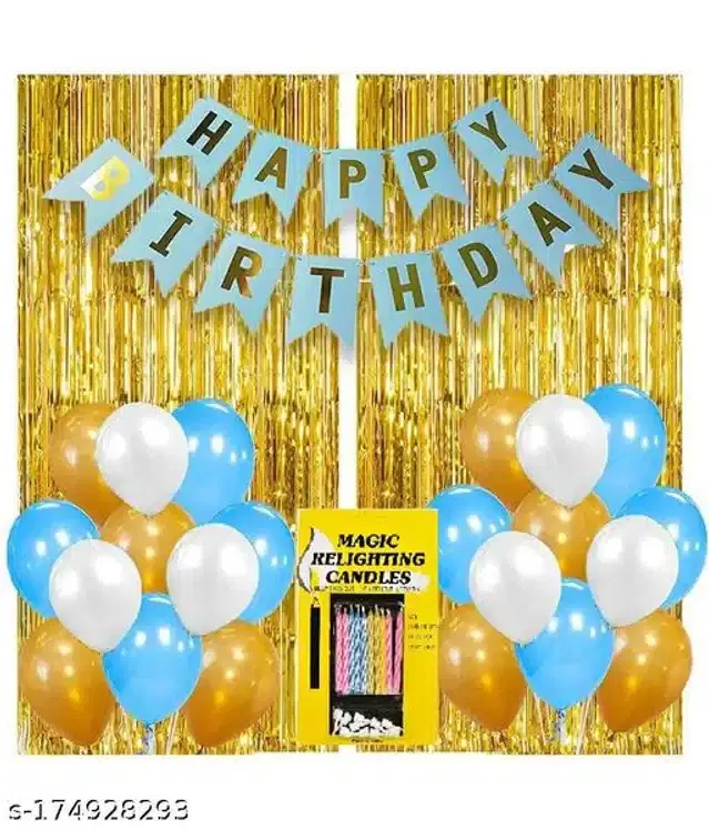 Birthday Party Decoration Kit, Multicolor, Set of 34