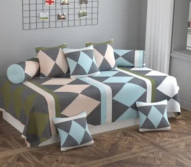 Microfiber Diwan Cover Set, Multicolor, Pack of 8