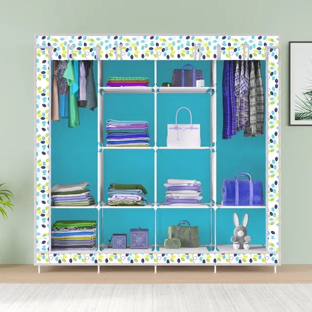 Plastic Printed Collapsible Wardrobe, Multicolor