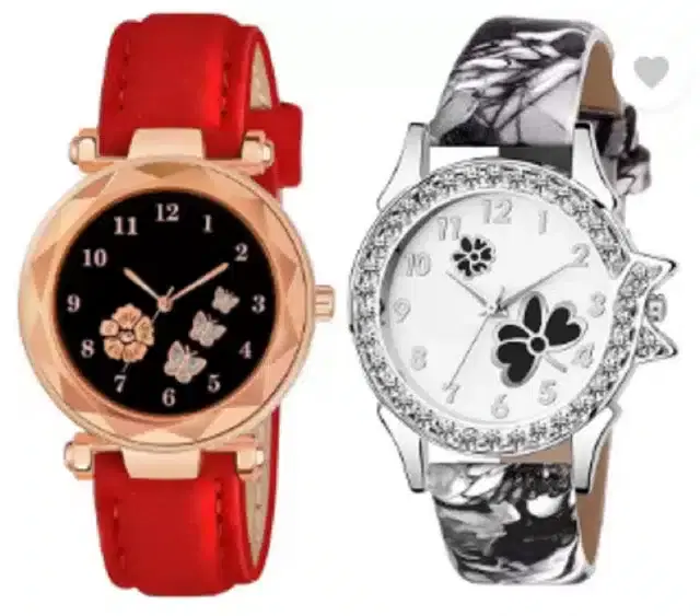 Analog Watch for Women, Pack of 2 (Multicolor)