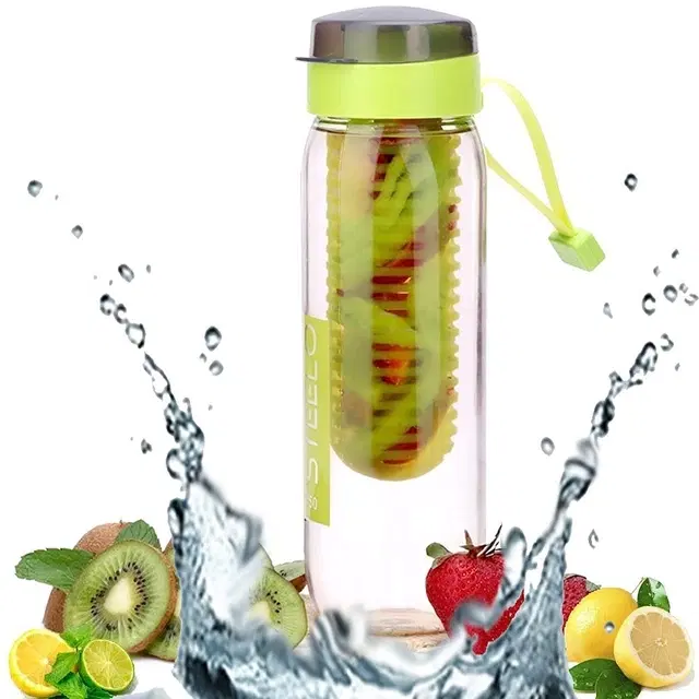 Steelo Fancy Fruit Infuse Flip Top Water Bottle, Multicolor, 750 ml