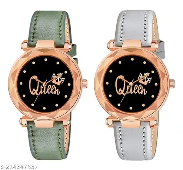 Analog Watch for Women, Pack of 2 (Multicolor)