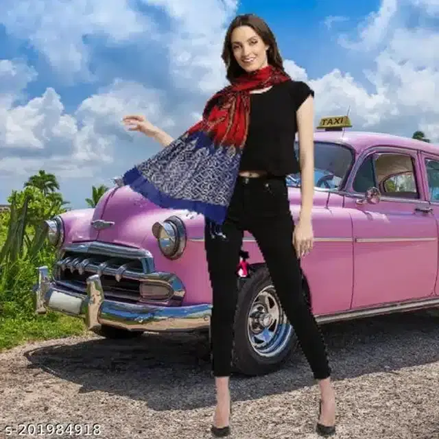 Satin Scarf for Women (Multicolor, 1.8 m)