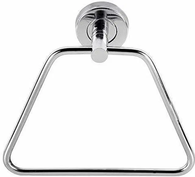 Stainless Steel Multipurpose Towel Ring with Wall Flange, Silver, Set of 1