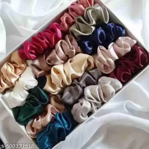 Everyday Scrunchies for Women (Multicolor, Pack of 12)
