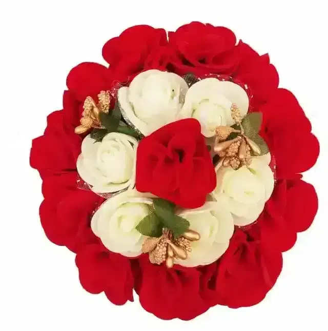 Artificial Rose Fabric Gajra Bun for Women and Girls