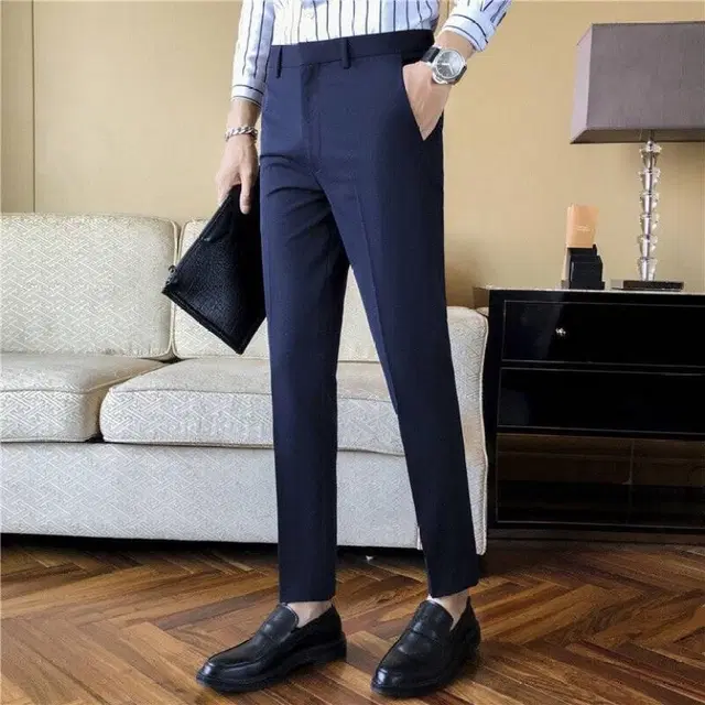 Cotton Trouser for Men (Navy Blue, 28)